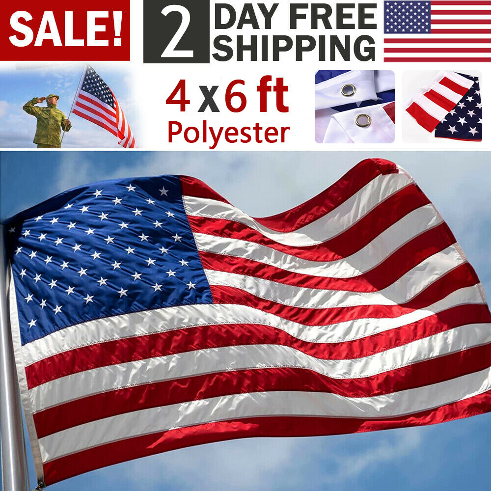 4X6FT 120*180cm USA US U.S. American Flag Polyester Stars Brass Grommets stripe