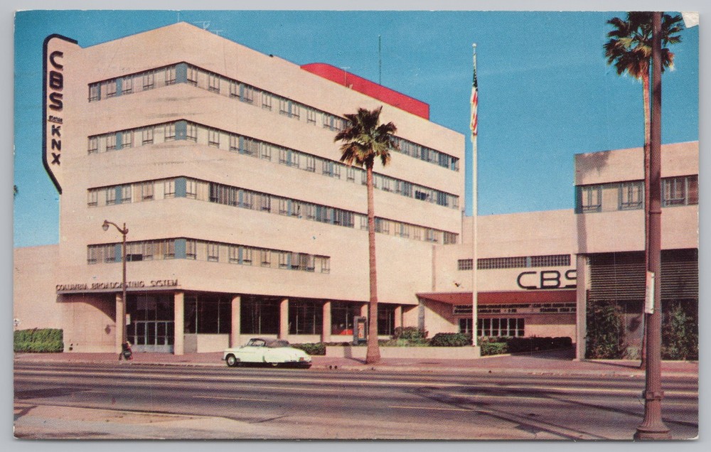 State View~Columbia Broadcasting System Hollywood California~Vintage Postcard