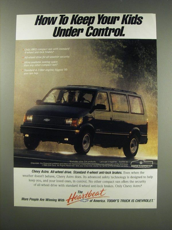 1991 Chevy Astro Van Ad - How to keep your kids under control