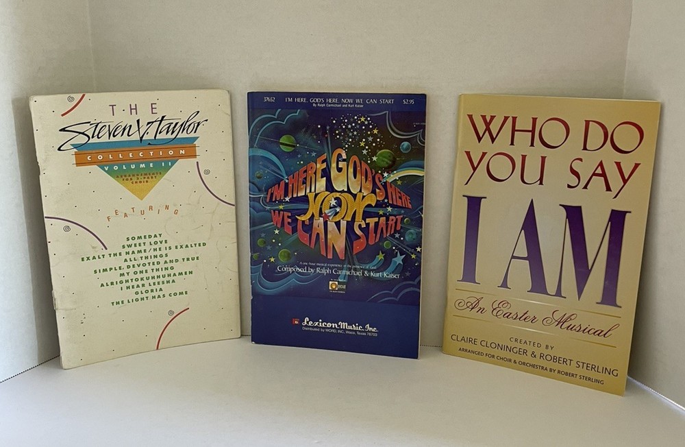Lot Of 3 Softcover Choir, Piano, Song Books VTG Christian Praise Nice Gift