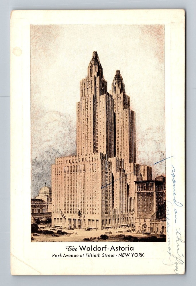 New York City NY, Waldorf Astoria Hotel, Advertising, Vintage Postcard