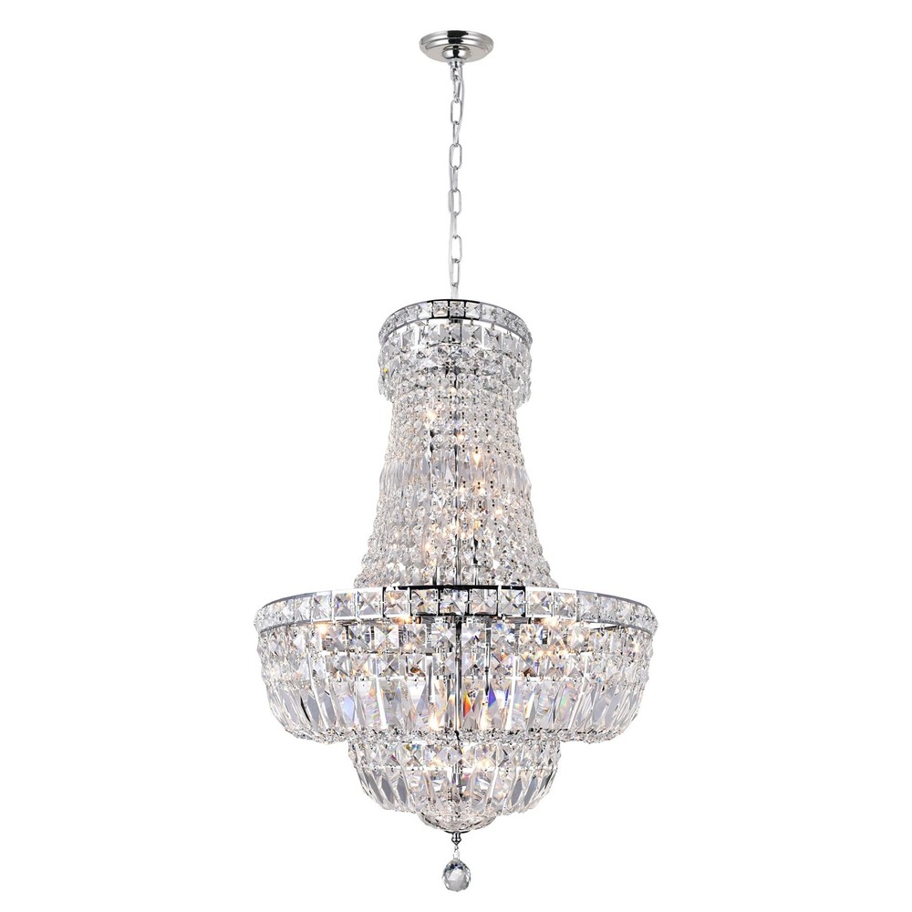 Stefania 13-Light Chrome Finish Modern Downlight Chandelier