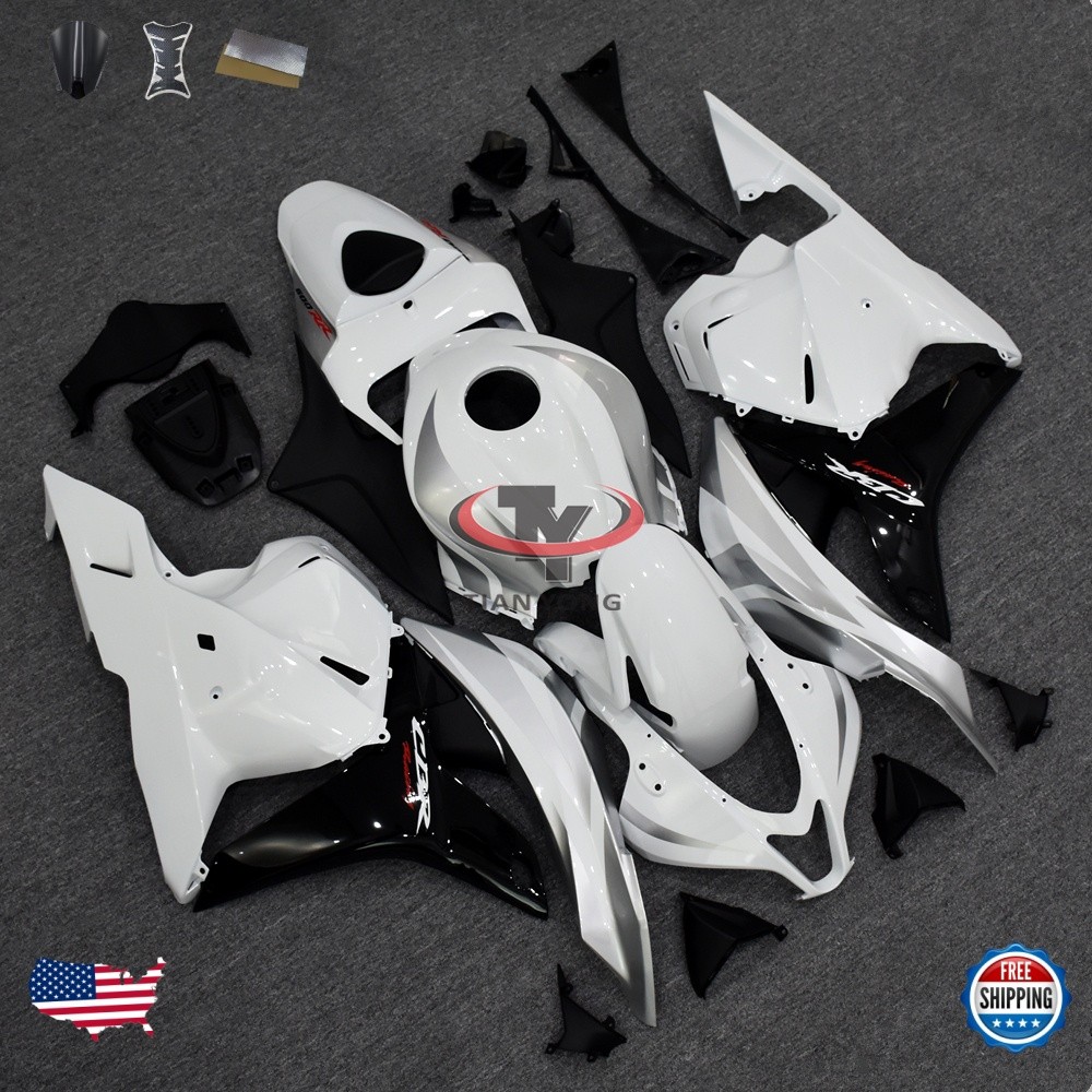 Fit for Honda 2009-2012 CBR600RR White Black Plastic Injection Fairing Bodywork