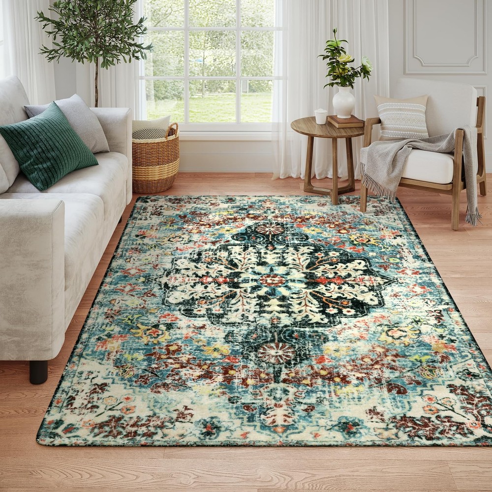Lahome Area Rugs 6x9, Washable Area Rugs for Living Room Non Slip Bedroom Dining