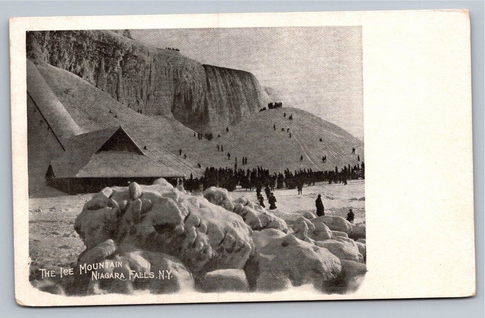 Vintage RPPC The Ice Mountain Niagara Falls NY Frozen Winter Scene Postcard