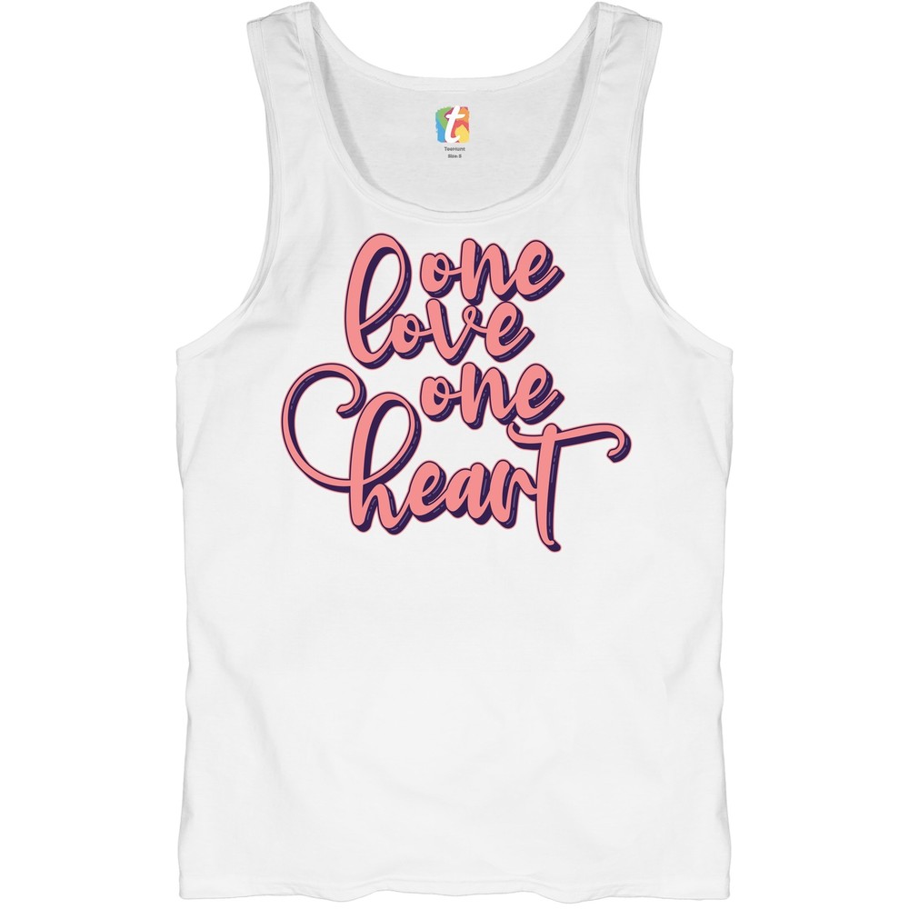 One Love One Heart Tank Top Valentine's Day Relationship Anniversary Men's Top