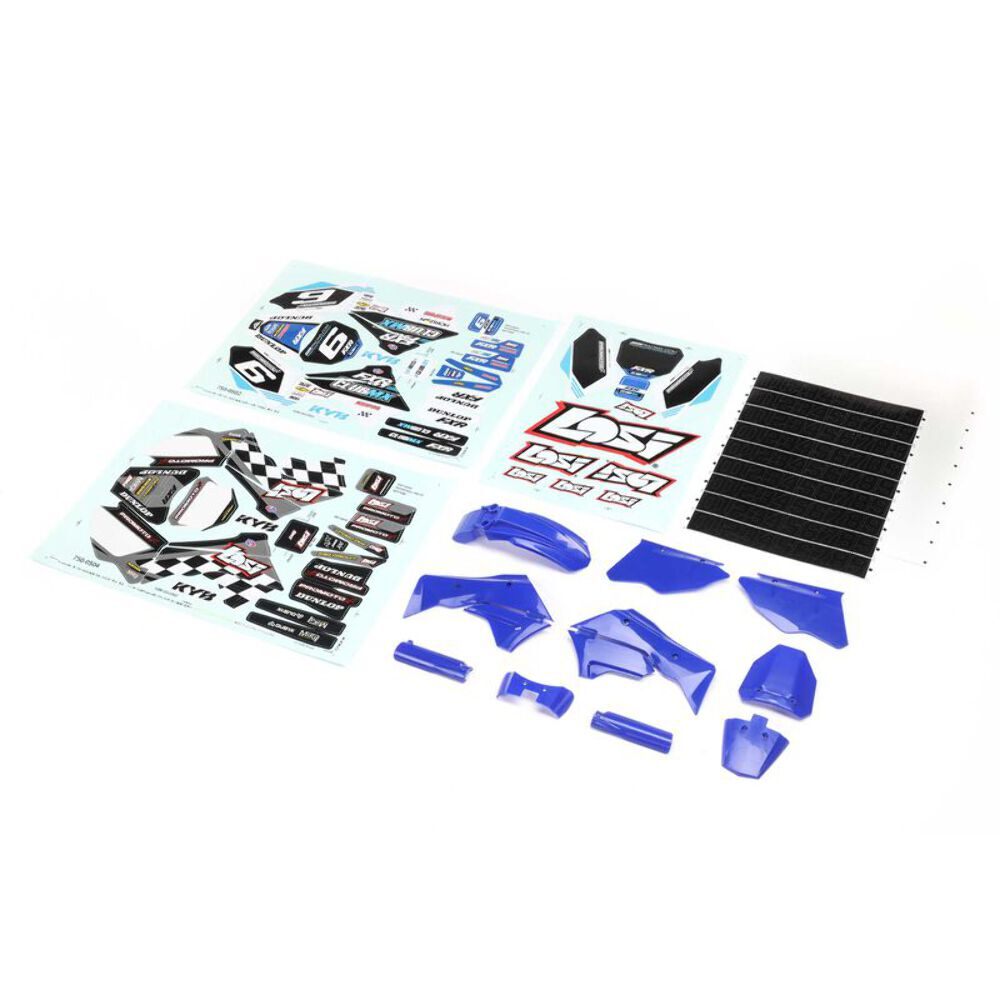 LOS260001 Losi Blue Plastics with Wraps: Promoto-MX
