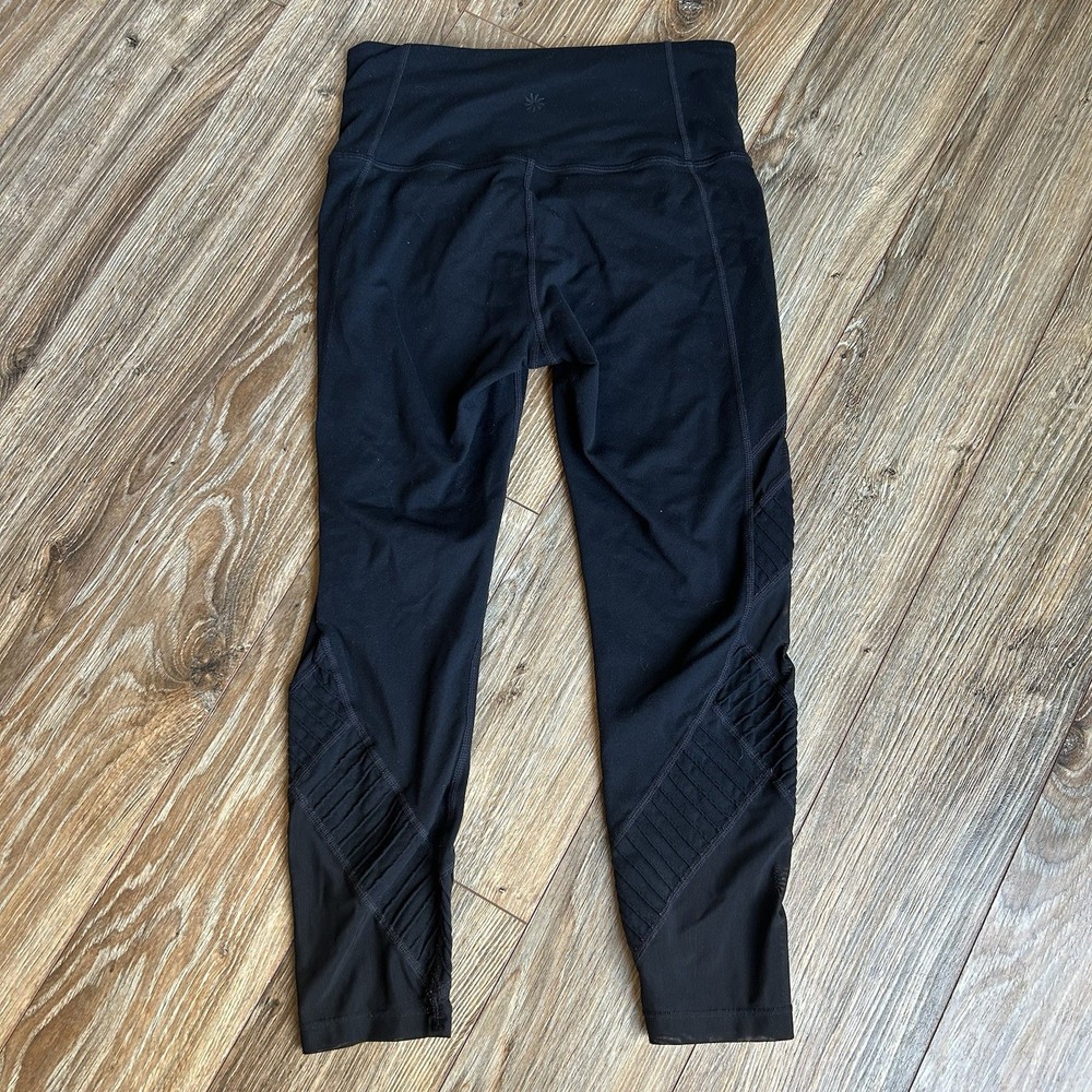 Athleta Leggings Womens XS Black Chaturanga Capri High Rise Mesh