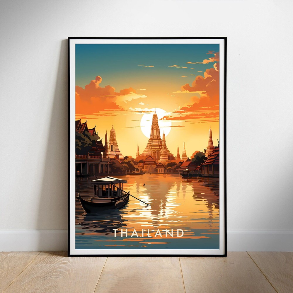 Thailand Travel Poster Wall Art Instant Hanging Decor New Home Gift