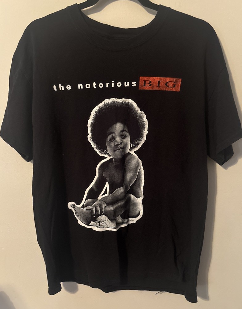 The Notorious B.I.G Biggie Smalls T-Shirt Mens Size L Black Short Sleeve