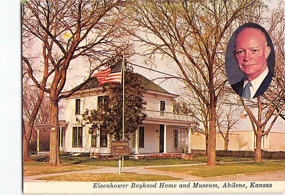 Postcard Eisenhower Boyhood Home and Museum Abilene Kansas USA