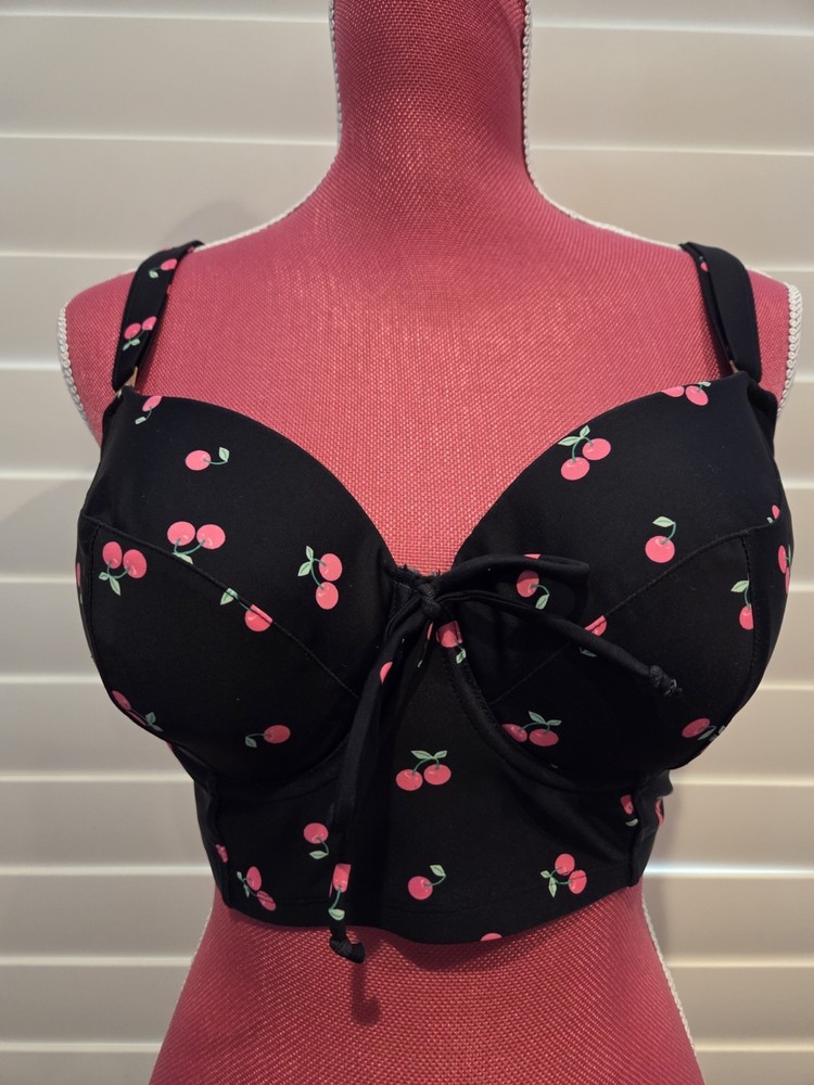 Smart & Sexy Bikini Swim Top Sz 38D Underwire in Sweet Pink Cherry