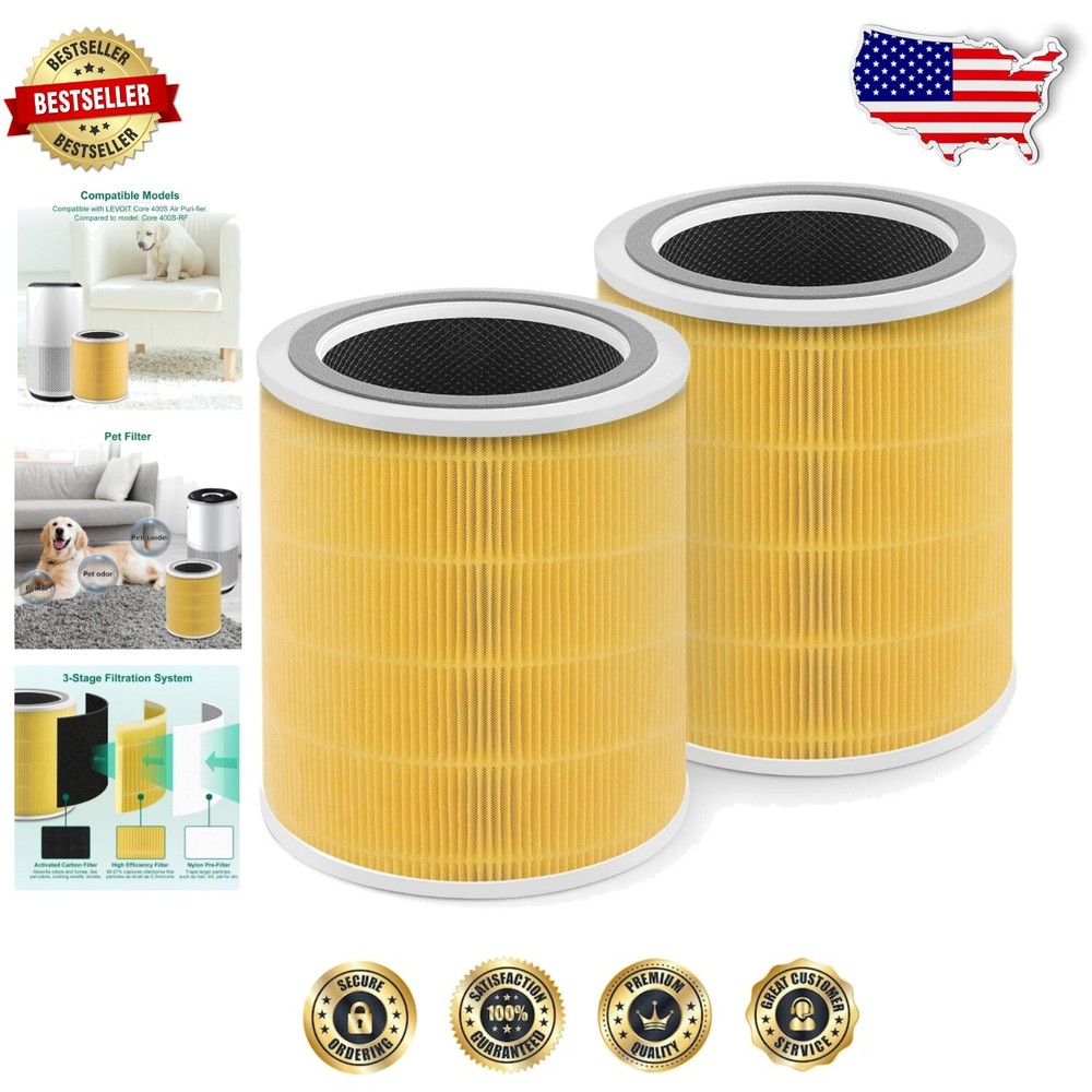 Activated Carbon HEPA Filters for LEVOIT Core 400S - Allergy Relief 2 Pack