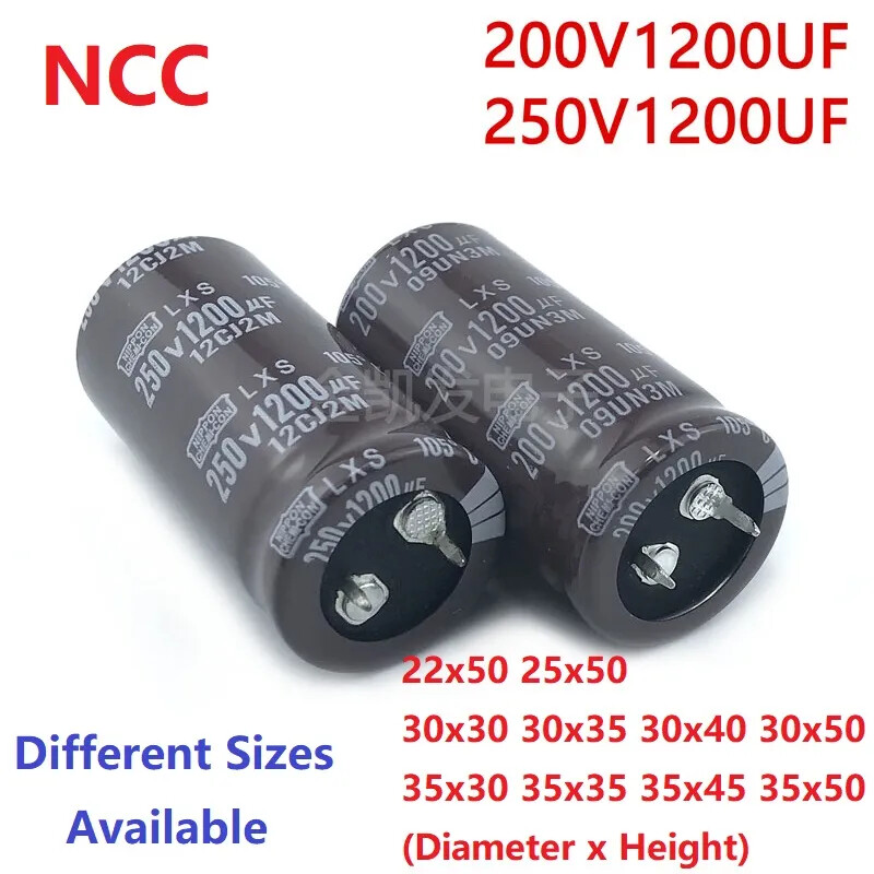 2Pcs NCC 1200uF 250V / 1200uF 200V 250V1200uF/ 200V1200uF Snap-in PSU capacitor