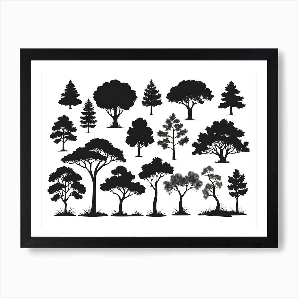 Framed Tree Art Print - Canvas Wall Decor Picture Poster  