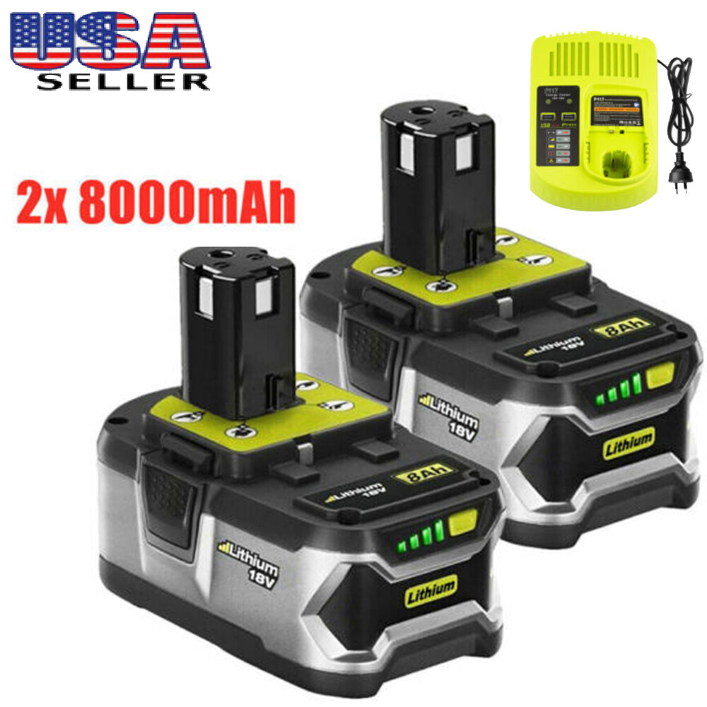 8.0Ah 18Volt For RYOBI P108 18V For One Plus High Capacity Lithium Ion Battery