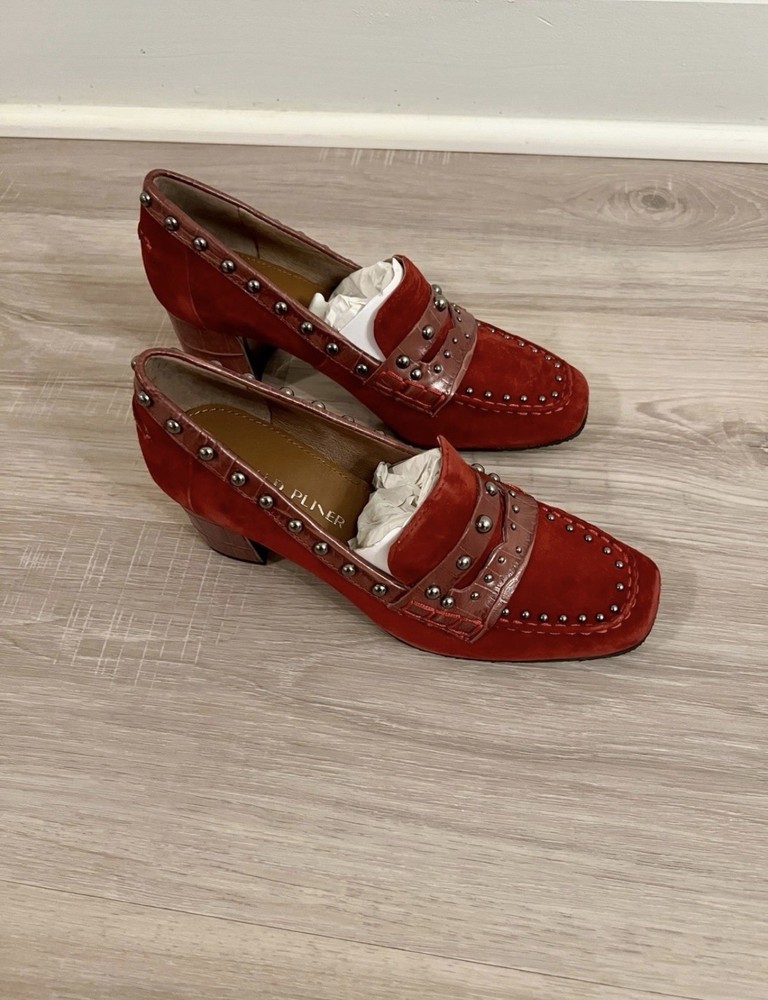 Donald Pliner Womens Edrice Oxblood Suede Low Heel Pump Size 6 New
