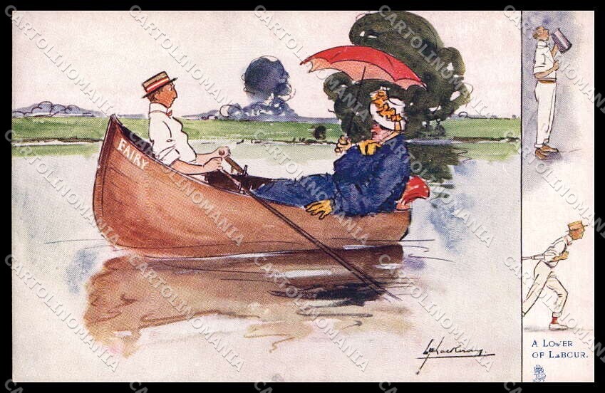 Illustratori Artist Signed L. Thackeray A Lover of Labour Oilette 9035 pc ZG8017