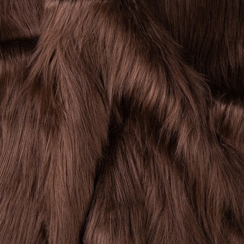 Brown Faux Fur Fabric for Crafts Squares Furry Fabric for Sewing, Costumes, Upho