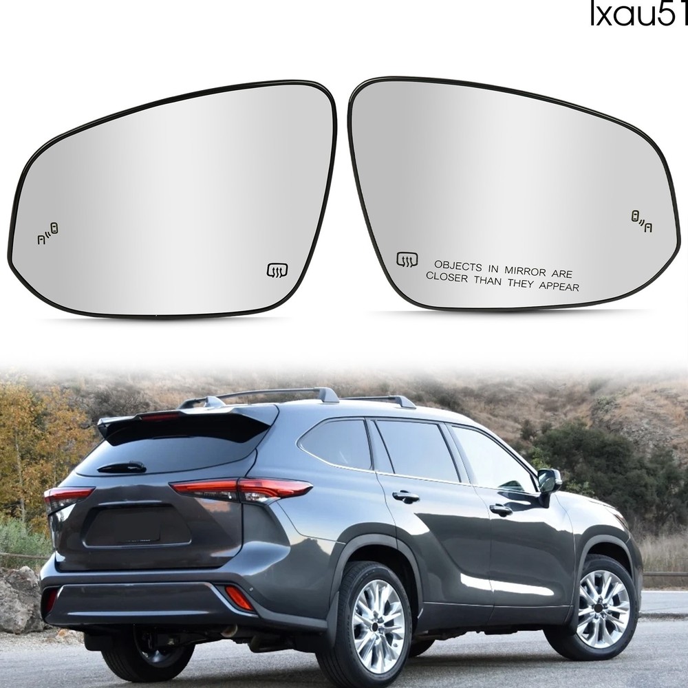 For Toyota Highlander 2020-2023 Pair Side Mirror Glass W/ Blind Spot Heated
