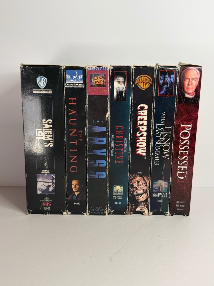 Vhs Vintage Horror Movie Lot Salem's lot/Abyss/Creepshow/Chrstine Used