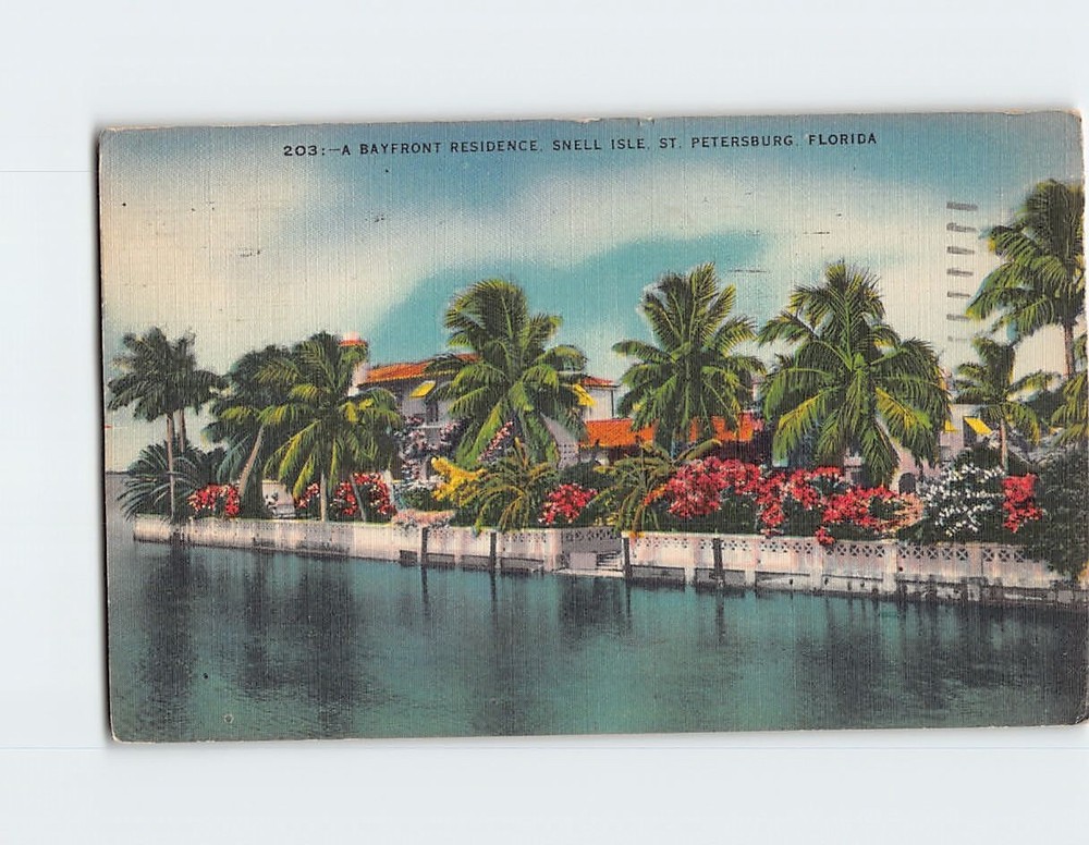 Postcard A Bayfront Residence Snell Isle St. Petersburg Florida USA