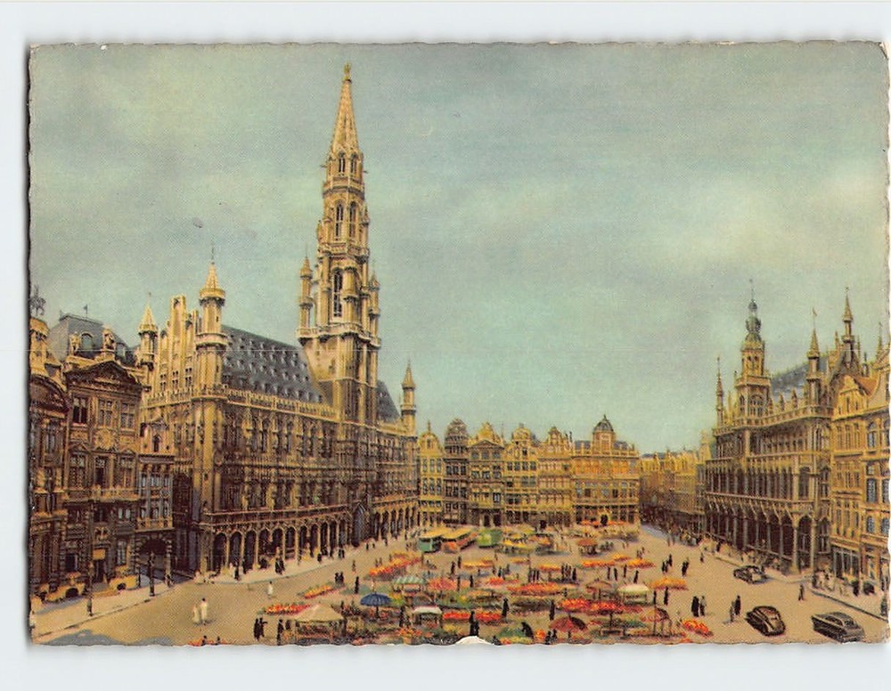 Postcard Old market place Brussels Belgium