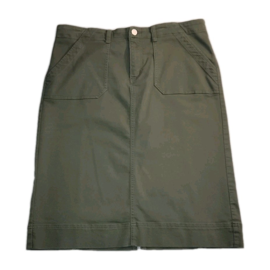 Women's Green Stretch Denim Skirt Sz. 14 Christopher & Banks
