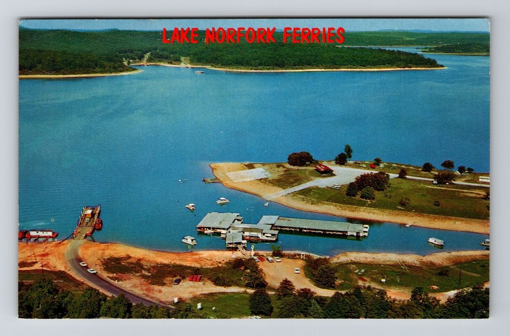 Lake Norfork AR-Arkansas, Lake Norfork Ferries, Vintage Postcard