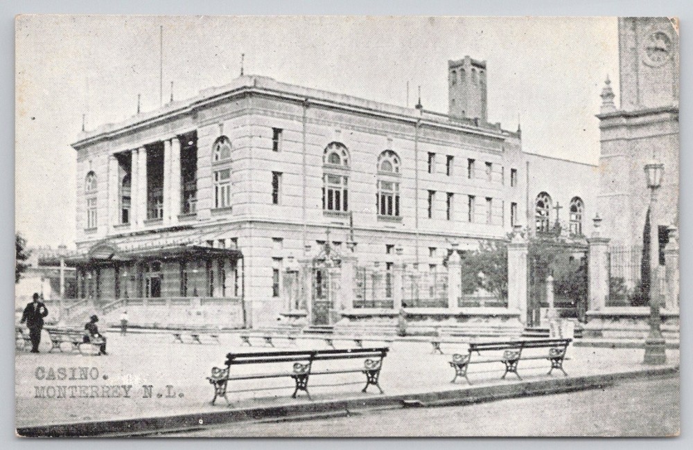 Vintage CASINO Monterrey N.L. Mexico Postcard - Historic Architecture