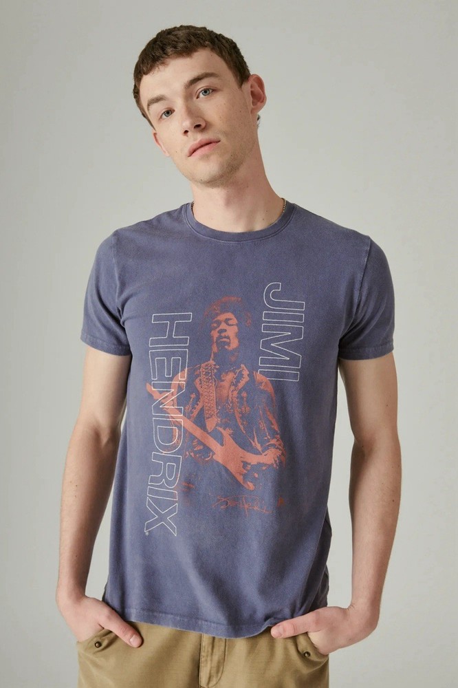 Lucky Brand Jimi Hendrix Graphic T Shirt Men’s M Blue Licensed Band Tee