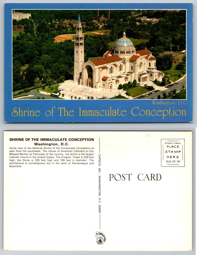 Washington DC National Shrine Immaculate Conception Postcard CAPSCO Chrome