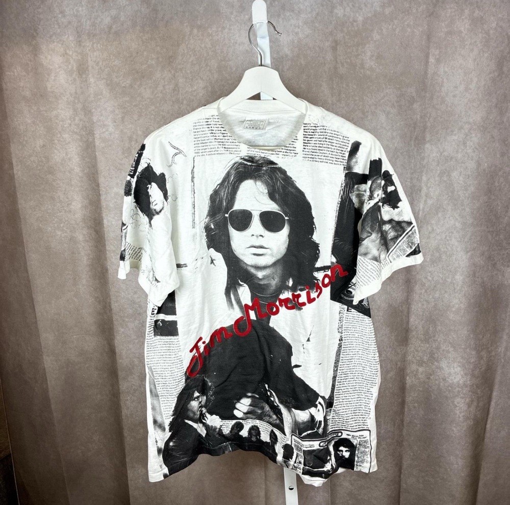 RARE - Vintage Style 90s Jim Morrison Singer The Doors Band Music BOOT Tee Shirt