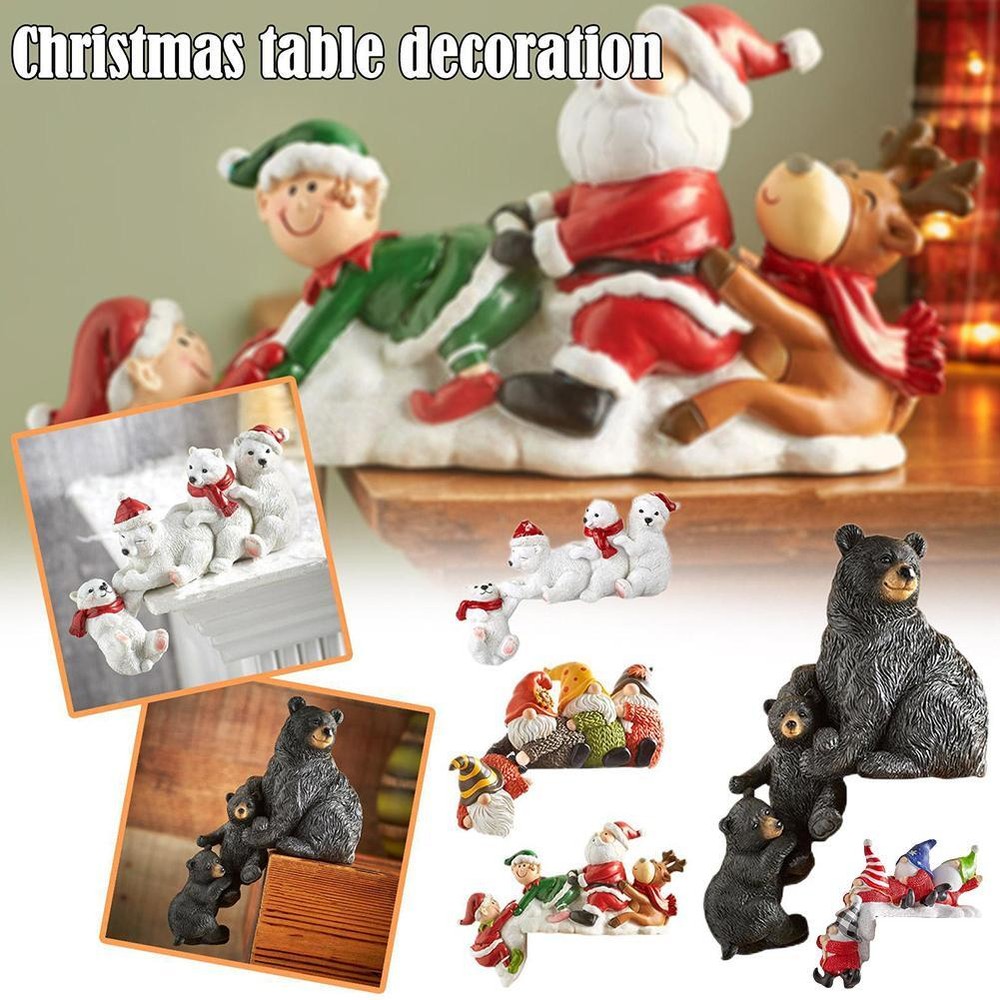 Christmas Resin Figurine Christmas Table Corner Decoration Mini Gnome`