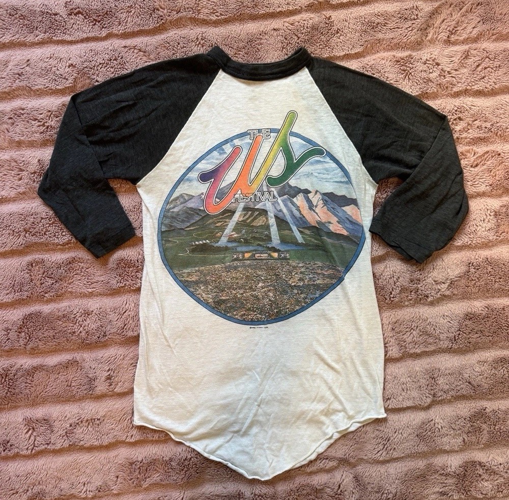 1982 Vintage Us Rock & Roll Festival Band Tee Size Small