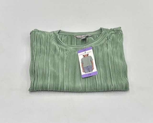 Marc New York Women's Short Sleeve Blouse, Moss, Size XS