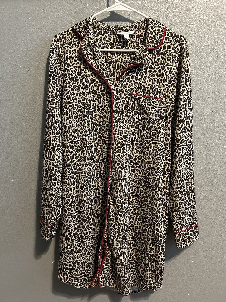 Charter Club Women’s Size Small Leopard Print Button Jacket MEASURMENTS QUALITY!