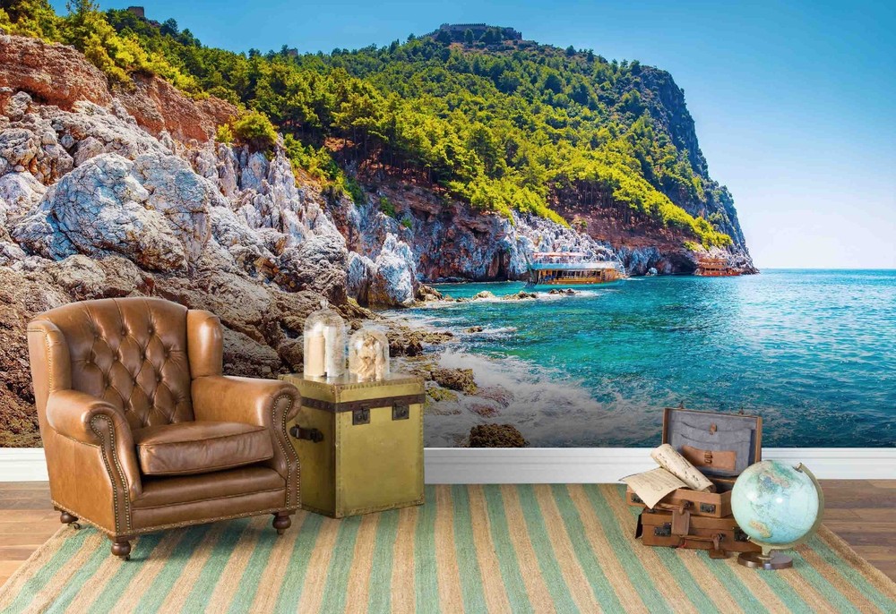 3D Sea Rocks Landscape Wall Murals Wallpaper Murals Wall Sticker 2
