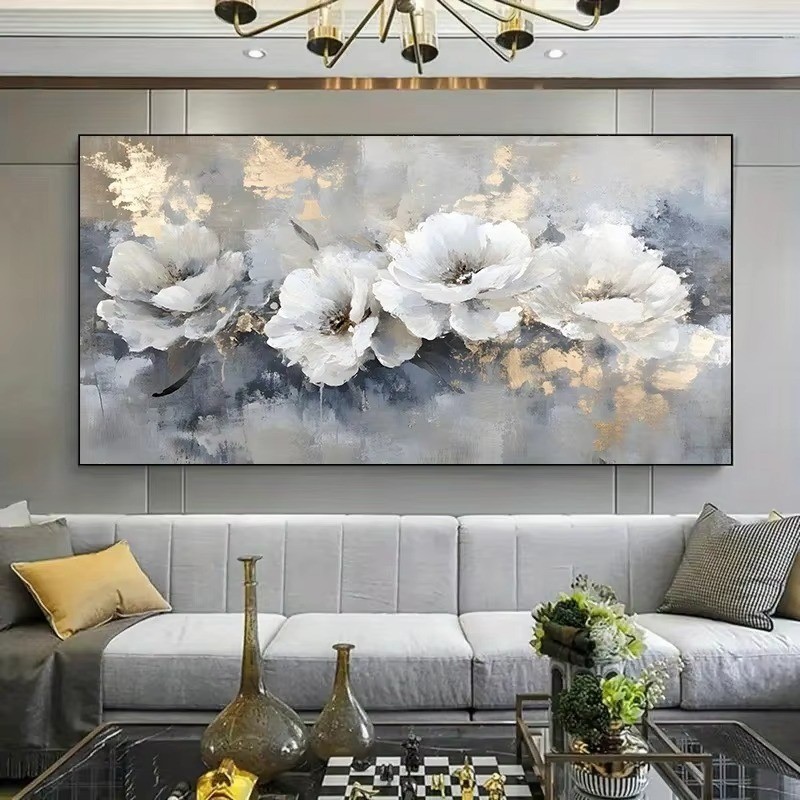 Abstract White Floral Canvas Painting Canvas Wall Art Home Décor Wall Picture