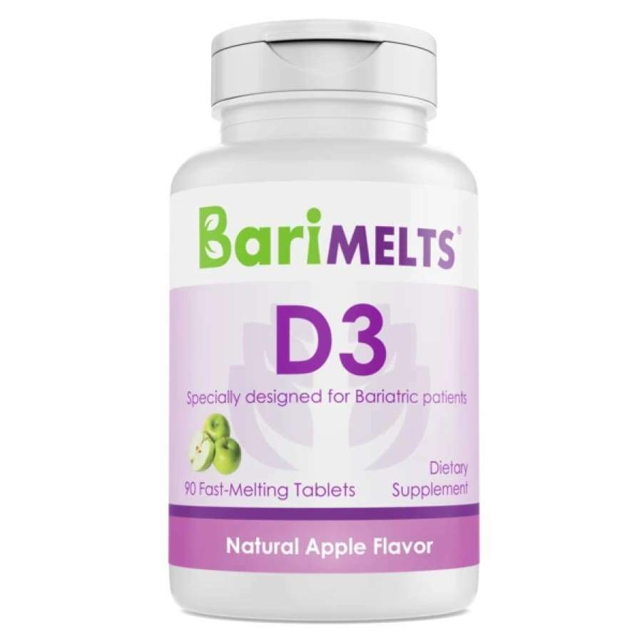 BariMelts D3- Dissolvable Bariatric Vitamins- Natural Apple Flavor- 90 Fast Melt