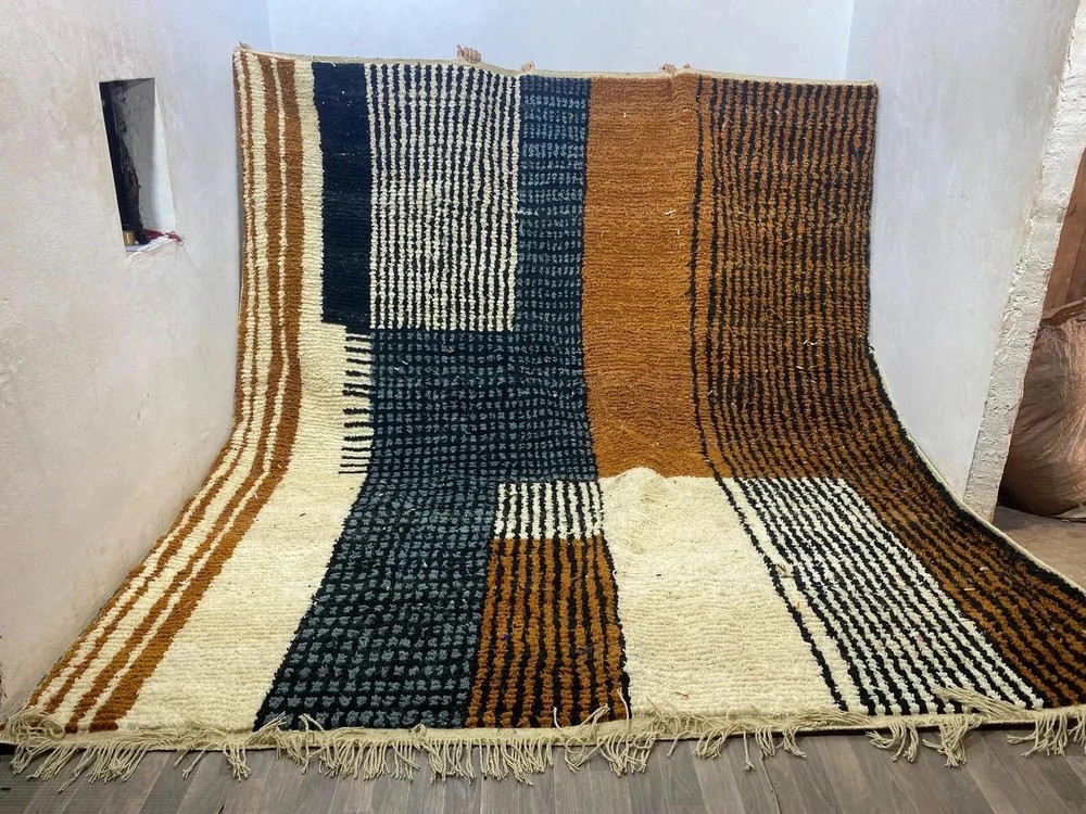 Handwoven Moroccan Berber Wool Rug Color Multicolor Handmade Design Carpet Rug