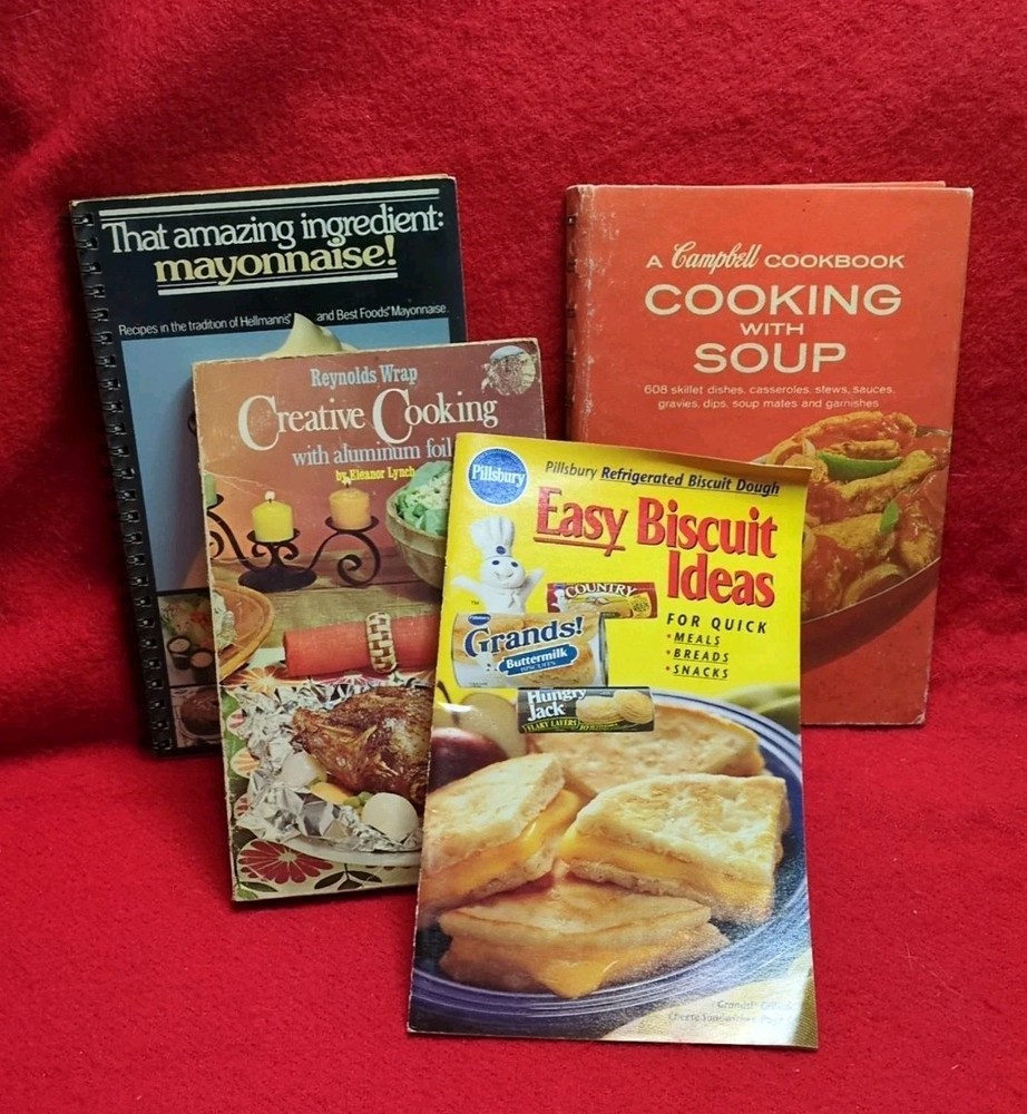 4 Vintage Company Issued Cookbooks~ Reynold's Hellman's Campbell's Pillsbury