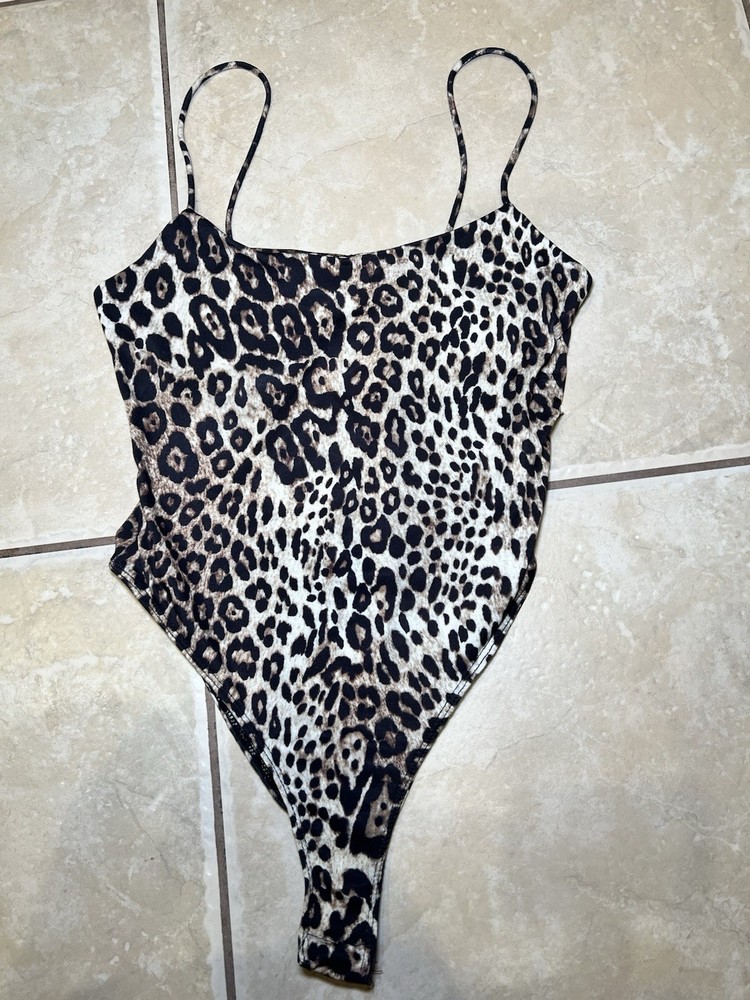 Zara Woman’s Leopard Print Bodysuit Size Small