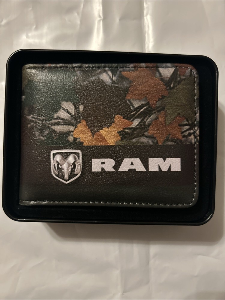 Dodge RAM Bi-Fold Wallet Camo green & black Men's Official Licensed w/tin case