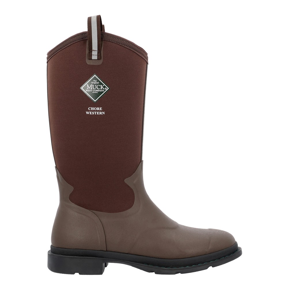 Muck Boot Chore Western Tall 15 Inch Waterproof Soft Toe Work Boot Mens Brown