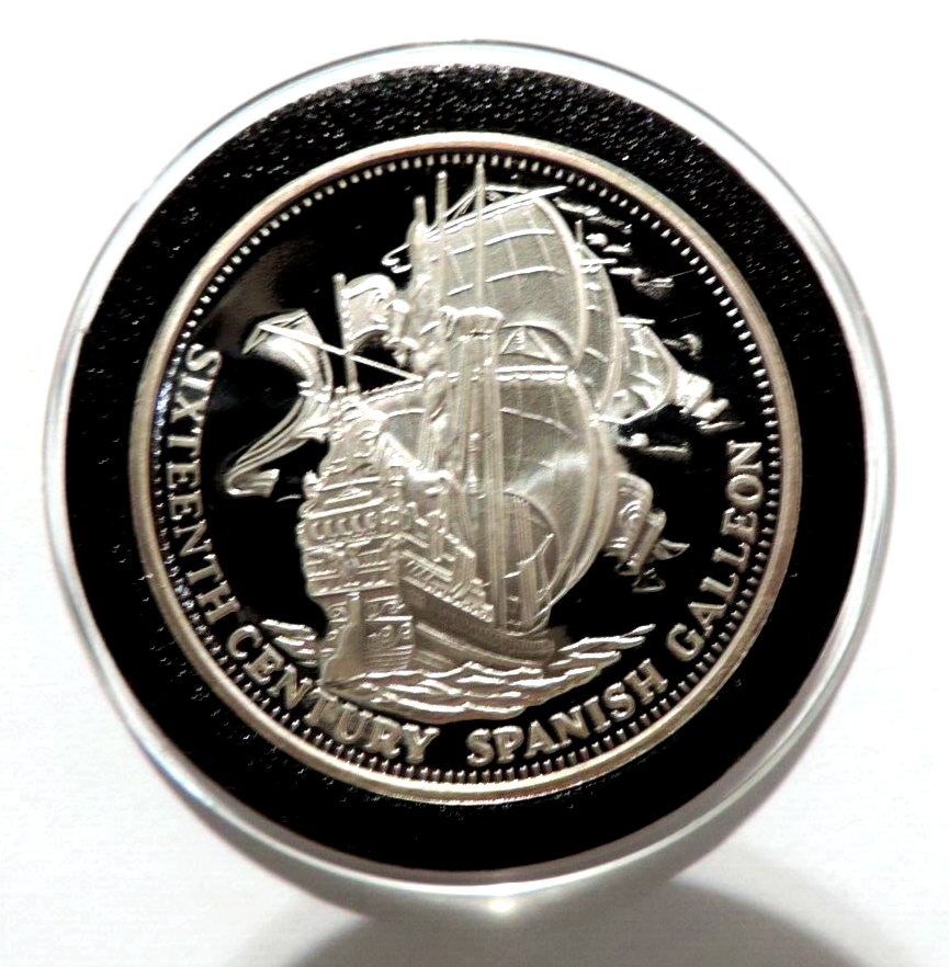 Silvertowne 1 oz .999 Silver Art Round - 16th Century Spanish Galleon