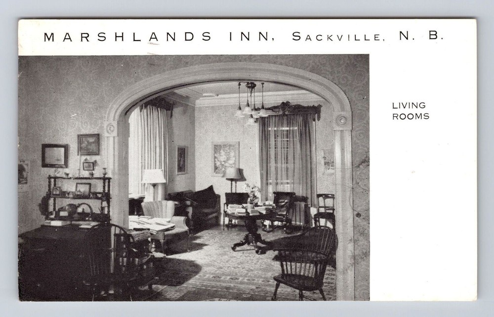 Sackville New Brunswick-Canada, Marshlands Inn, Advertising, Vintage Postcard