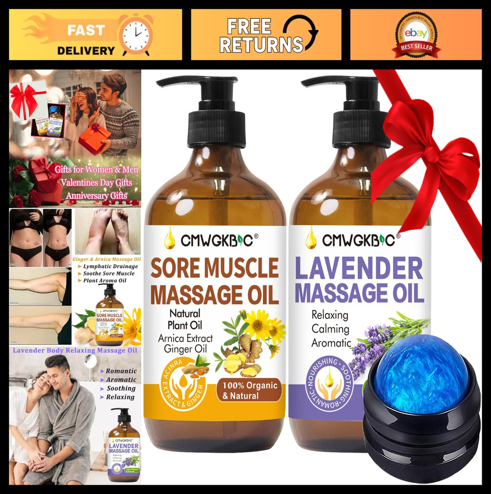 Massage Oil for Massage Therapy,Lymphatic Drainage-Ginger Oil Sore Muscle Arnica