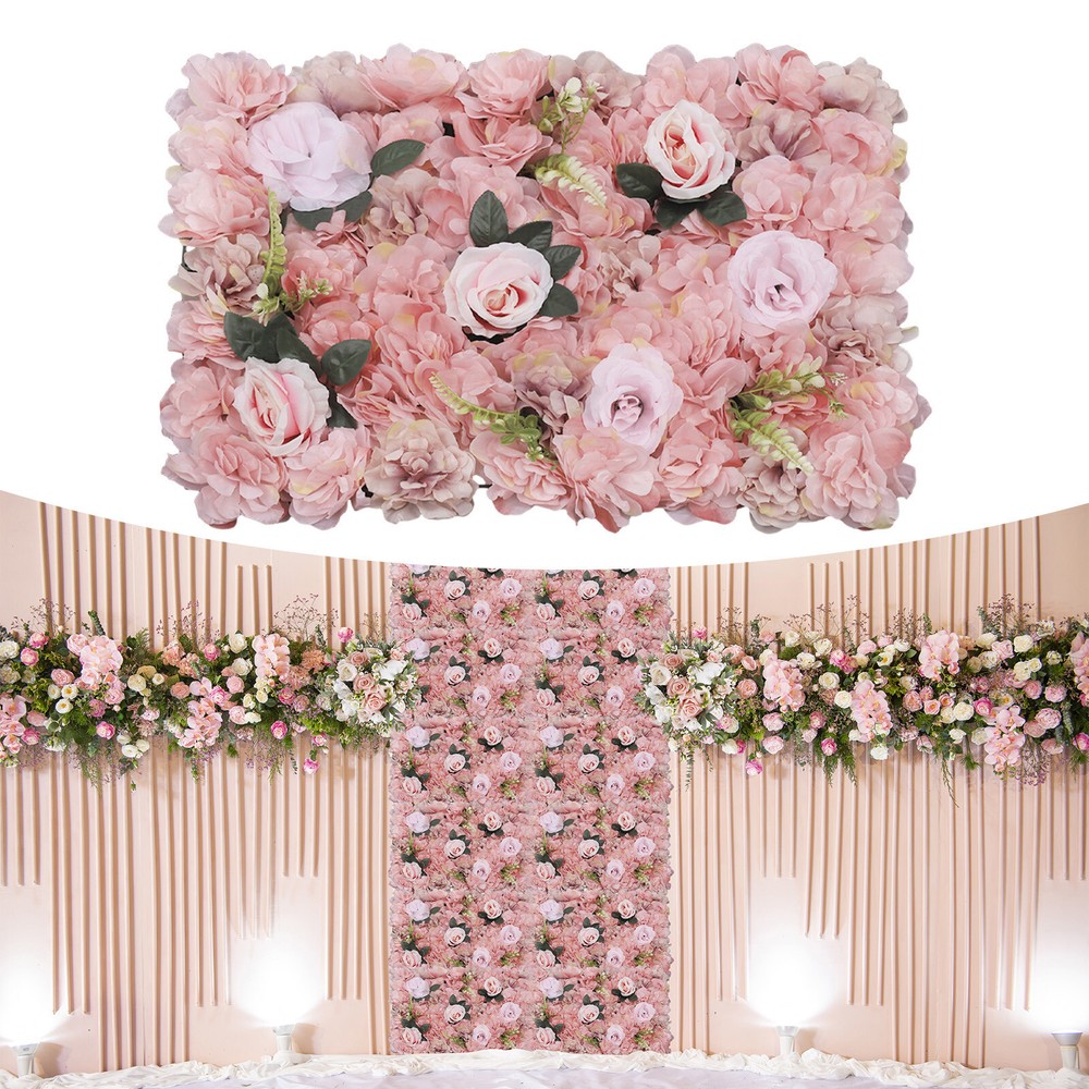 12 Pcs Flower Wall Panel, Artificial Flower Backdrop, Flower Panels for Backdrop