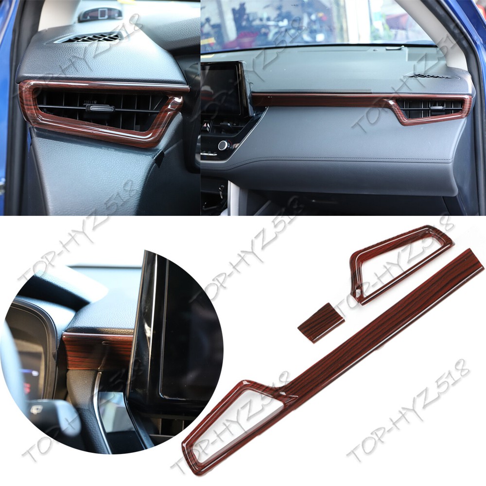 For Toyota Corolla Cross 2022-2024 Wood Grain Dashboard Console Decor Trim strip